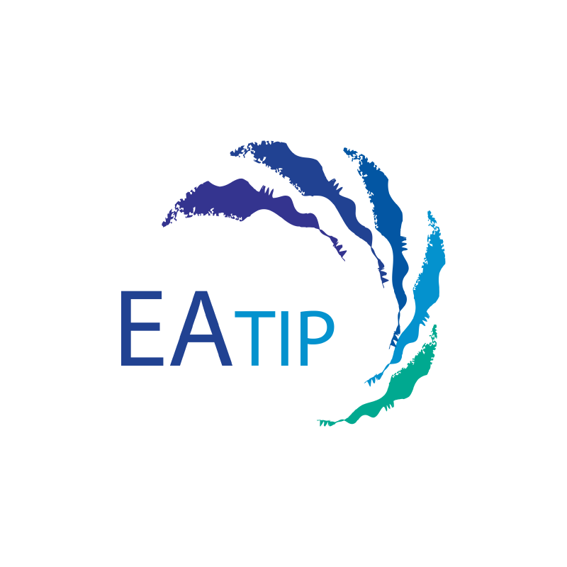 The logo of EATIP: A dark blue 'EA' and a light blue 'TIP', surrounded by green-blue-purple coloured feather-like structures.