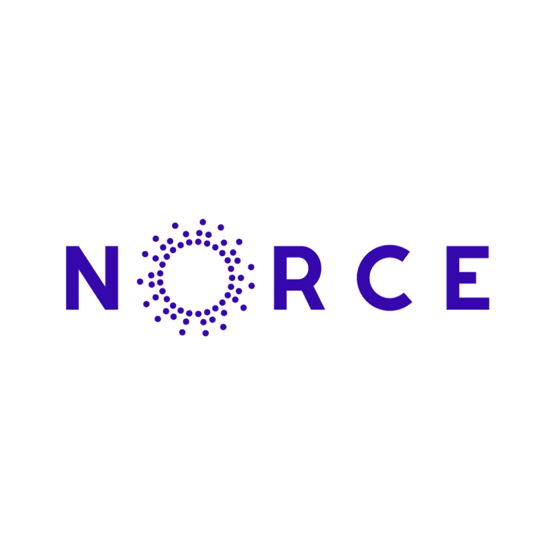 The NORCE logo: 'NORCE' written in purple capital letters, where the 'O' is replaced by a purple sun-like figure composed of small points.